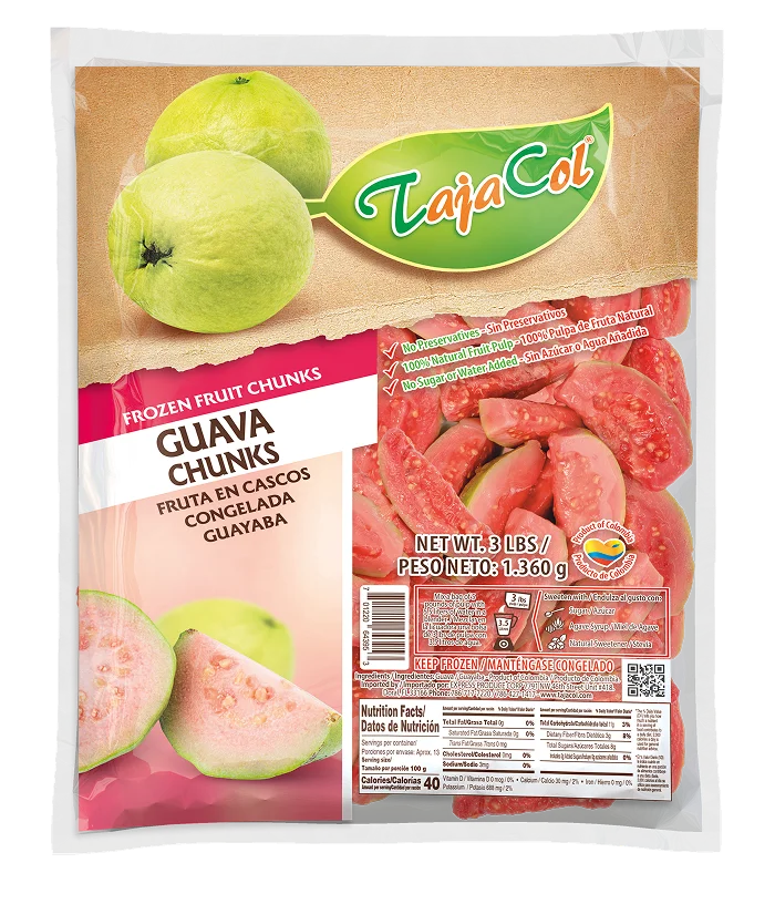 Tajacol frozen guava chunks – ready-to-use tropical fruit for foodservice and retail.<br />
