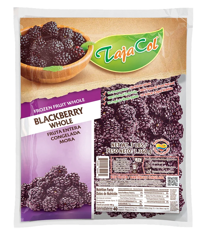 Tajacol frozen whole blackberry – ready-to-use fruit for foodservice and retail.