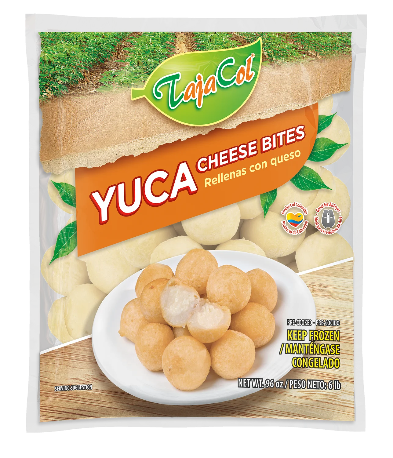 Tajacol yuca cheese bites – ready-to-cook product for foodservice and retail.