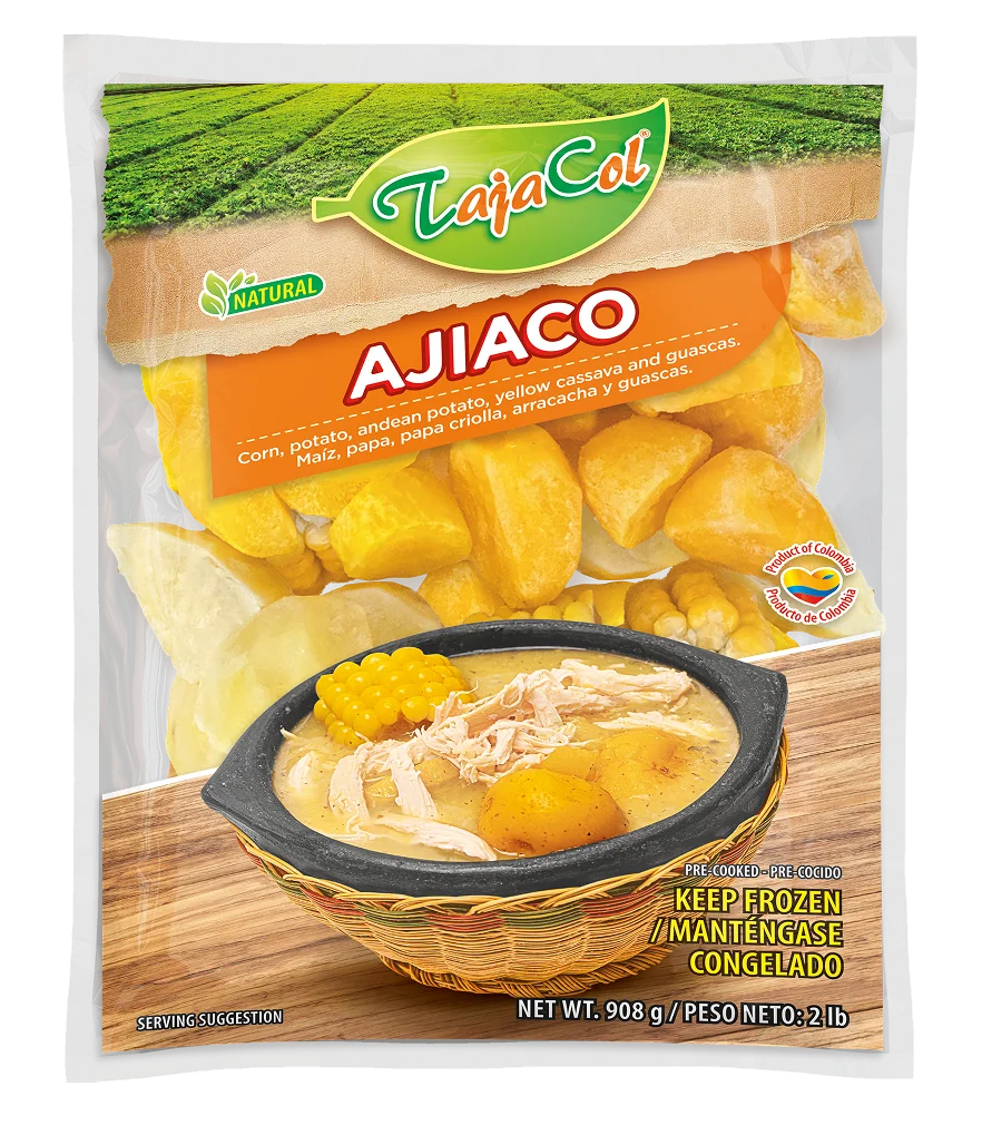 Tajacol ajiaco soup mix – ready-to-cook frozen mix for foodservice and retail.