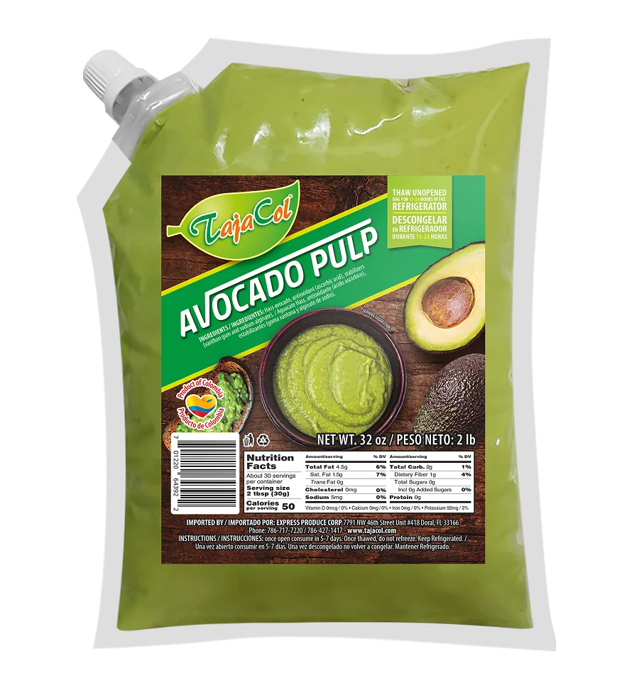 Tajacol Hass avocado pulp – ready-to-use avocado pulp for foodservice and retail.