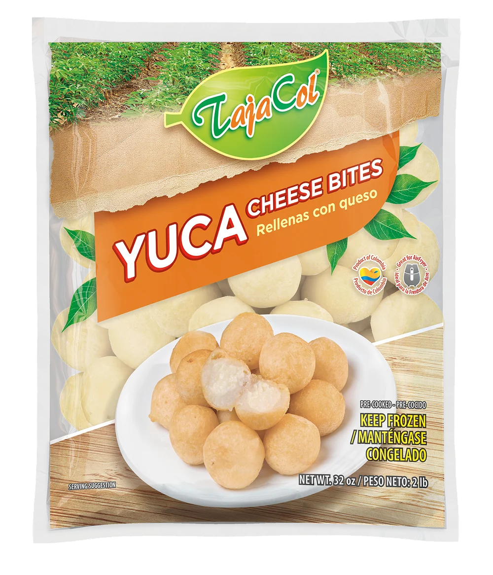 Tajacol yuca cheese bites – ready-to-cook product for foodservice and retail.