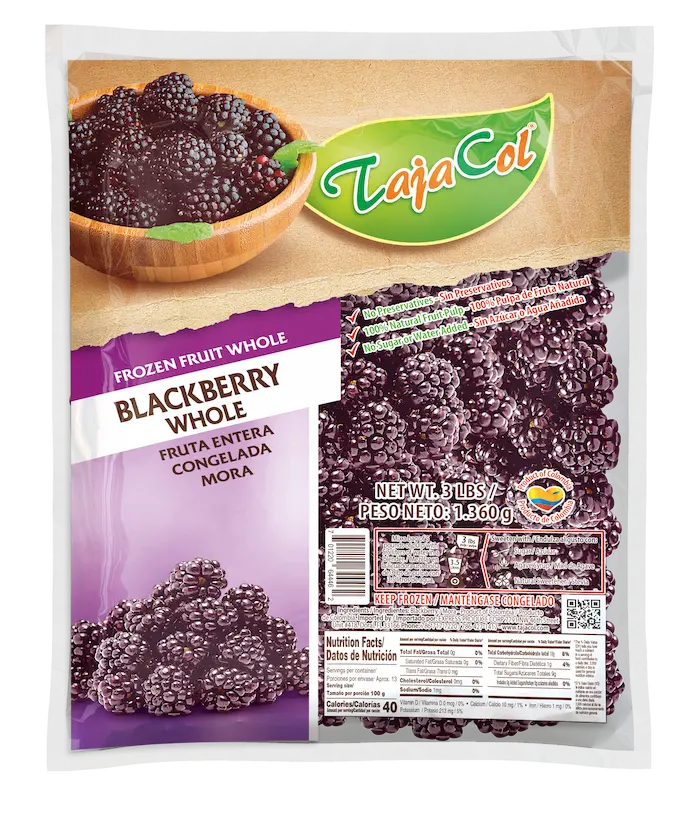 Tajacol frozen whole blackberry – ready-to-use fruit for foodservice and retail.